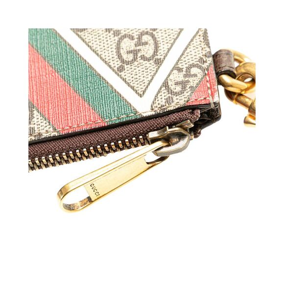 Pre Loved Gucci GG Supreme Chevron Clutch Women Brown Clutch Bags - Picture 7 of 8